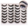Picture of Losha Eyelashes Natural Look Faux Mink Lashes Pack Handmade Wispy False Eyelashes 14 Pairs Eye Lashes (F64)