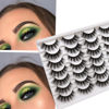 Picture of Losha Eyelashes Natural Look Faux Mink Lashes Pack Handmade Wispy False Eyelashes 14 Pairs Eye Lashes (F64)