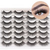 Picture of Losha False Eyelashes Fluffy Lashes Natural Look Lightweight Wispy Fake Eyelashes 14 Pairs Pack Comfortable Reusable Eye Lashes| F61