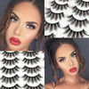 Picture of Losha Eyelashes Natural Look 3D Faux Mink Lashes Fluffy False Eyelashes Wispy Cross Eye Lashes 14 Pairs Pack