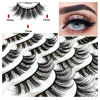 Picture of Losha Eyelashes Natural Look 3D Faux Mink Lashes Fluffy False Eyelashes Wispy Cross Eye Lashes 14 Pairs Pack