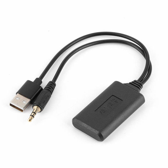 GetUSCart- Car Bluetooth for Audio Cable ABS Black 5-12V 3.5mm