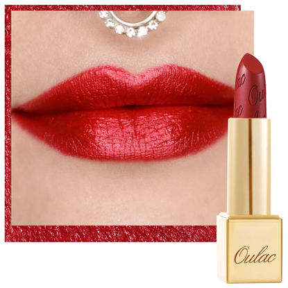 Picture of Oulac Metallic Shine Red Lipstick for Christmas, High Impact Lipcolor with Moisturizing Creamy Formula, Vegan & Cruelty-Free, Full-Coverage Lip Color 4.3 g/0.15 oz (Cherry Bomb(12))