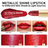 Picture of Oulac Metallic Shine Red Lipstick for Christmas, High Impact Lipcolor with Moisturizing Creamy Formula, Vegan & Cruelty-Free, Full-Coverage Lip Color 4.3 g/0.15 oz (Cherry Bomb(12))