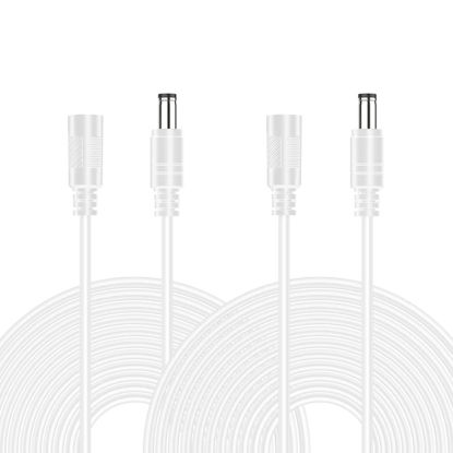 Picture of Wefomey 10ft DC Extension Cord 5.5mm x 2.1mm, Universal DC 12V Power Extension Cable for Security Camera, CCTV IP Camera, 9V 24V 12 Volt Male to Female Plug Extender Cord, 2 Pack
