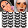 Picture of Losha 3D Faux Mink Lashes Dramatic Long False Eyelashes 14 Pairs Value Pack Handmade Reusable Thick Crossed Fake Eyelashes for Makeup Mix Styles (K38+K42)