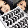 Picture of Losha Lashes Multi-layered 3D False Eyelashes Natural Look Faux Mink Lashes Pack 14 Pairs Wispy Fluffy Volume Full Strip Eye Lashes