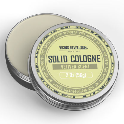 Picture of Viking Revolution Vetiver Mens Solid Cologne Men 2 Oz - Men Solid Perfume with Vetiver Cologne for Men - Balm Cologne for Mens Cologne Balm Travel Cologne Wax (1 pack, Vetiver)