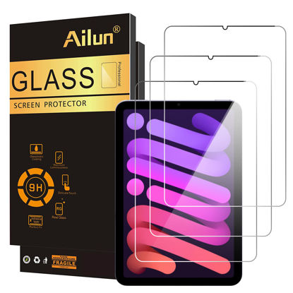 Picture of Ailun Screen Protector for iPad Mini 6[8.3 Inch] [2021 Release] Tempered Glass 2.5D Edge Ultra Clear Transparency, Anti-Scratches Case Friendly [3 Pack]