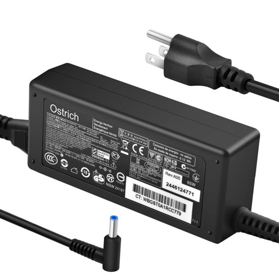 GetUSCart- Charger for HP Laptop Computer 65W 45W Smart Blue Tip Power ...