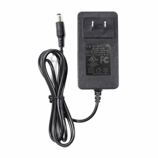 Picture of VSDISPLAY Power Adapter, AC 100-240V Input to 12V DC 2A Output, Power Supply, US Plug, with Plug 5.5x2.1 mm / 3.5x1.35 mm Fit SC24W-1202000U jhd-ap024u-120200ba-a, Fit for VSDISPLAY Controller Board