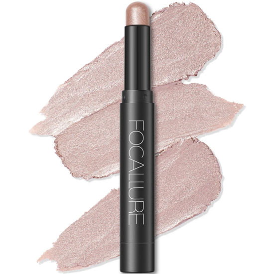 Picture of FOCALLURE Shimmer and Matte Cream Eyeshadow Stick,Smooth Brilliant Eye Brightener Pencil for Women,Long Lasting Waterproof Eye Shadow and Liners Makeup,CHAMPAGNE
