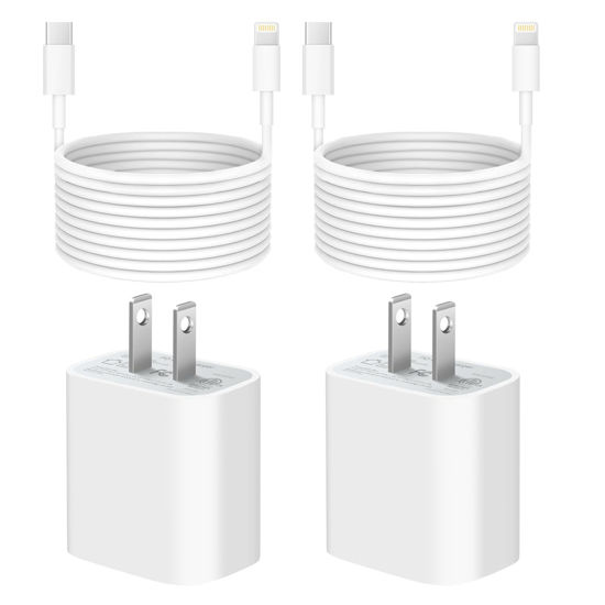Picture of 10 Ft iPhone Fast Charger【Apple MFi-Certified】 2-Pack 20W Super Fast Charger cargador with Long Fast Charging Cable for iPhone 14/13/12/11 Pro Max,14 Plus,Mini,Pro/XS/SE/XR/iPad