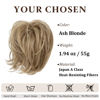 Picture of CJL HAIR Large Messy Bun Hair Piece Wavy Curly Scrunchies Synthetic Chignon Ponytail Hair Extensions Thick Updo Hairpieces for Women (Curly, Straight, Ash Blonde)
