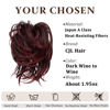 Picture of CJL HAIR Large Messy Bun Hair Piece Wavy Curly Scrunchies Synthetic Chignon Ponytail Hair Extensions Thick Updo Hairpieces for Women (Curly, Straight, Dark Wine to Wine)
