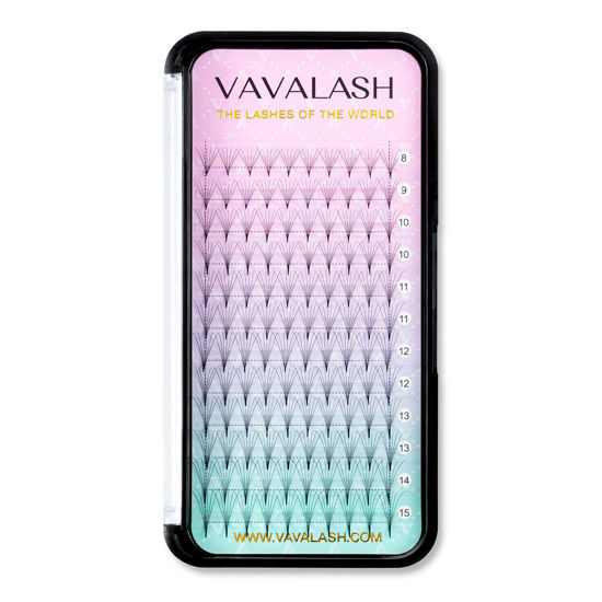 Picture of Eyelash Extensions 3D 4D 5D 6D 8D 9D 10D Thickness 0.07/0.1 C/D Curl Eyelashes Middle Stem & Long Stem Heat Bonded Premade Fans Russian Volume Lash Extensions Supplies (Middle Stem 6D-0.07-C-9mm)