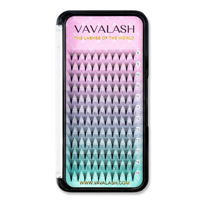Picture of Eyelash Extensions 3D 4D 5D 6D 8D 9D 10D Thickness 0.07/0.1 C/D Curl Eyelashes Middle Stem & Long Stem Heat Bonded Premade Fans Russian Volume Lash Extensions Supplies (Middle Stem 14D-0.07-C-14mm)