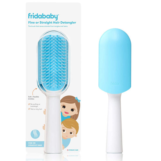 Picture of Frida Baby Fine or Straight Hair Detangling Kids Brush, Detangles Knots Without Tears or Breakage, Comb Teeth and Bristle Design