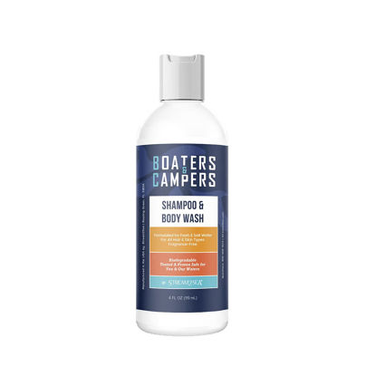 Picture of Boaters and Campers Hair Shampoo | 4 oz Reef Safe Fragrance Free All Natural Shampoo For Camping and Boating | Anti Frizz and Color Safe Shampoo | Paraben Free Hydrating Shampoo By Stream2Sea
