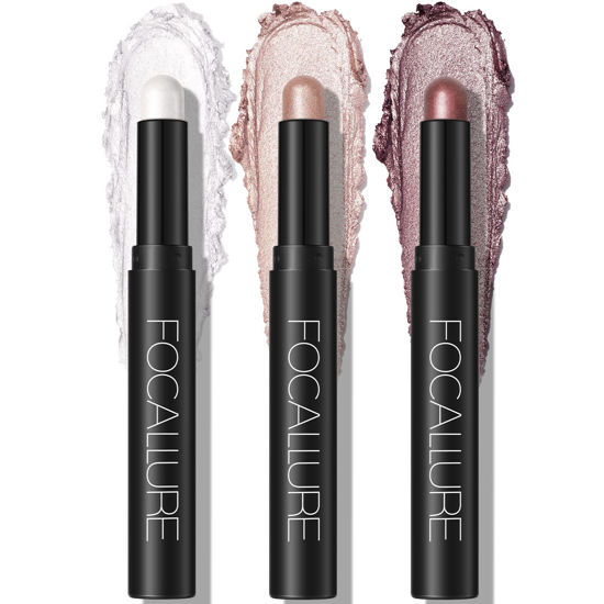 Picture of FOCALLURE 3 Pcs 2 in 1 Eyeshadow and Eyeliner Pen, Waterproof Eye Shadow Pencil, Hypoallergenic Eyeshadow, Highlighter Eye Liner, Multi-Dimensional eyes Look, FA38-11116-123