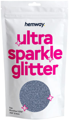 Picture of Hemway Premium Ultra Sparkle Glitter Multi Purpose Metallic Flake for Arts Crafts Nails Cosmetics Resin Festival Face Hair - Azure Blue - Microfine (1/256" 0.004" 0.1mm) 100g / 3.5oz