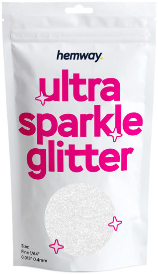 Picture of Hemway Premium Ultra Sparkle Glitter Multi Purpose Metallic Flake for Arts Crafts Nails Cosmetics Resin Festival Face Hair - White Iridescent - Fine (1/64" 0.015" 0.4mm) 100g / 3.5oz