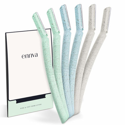 Picture of ennva Eyebrow Razor for Women | Dermaplane Facial Razor for Women Face | Hair Trimmer Face Razor for Women Body Use | Multipurpose Facial Hair Removal Disposable Blades Eyebrow Tool - 6pcs