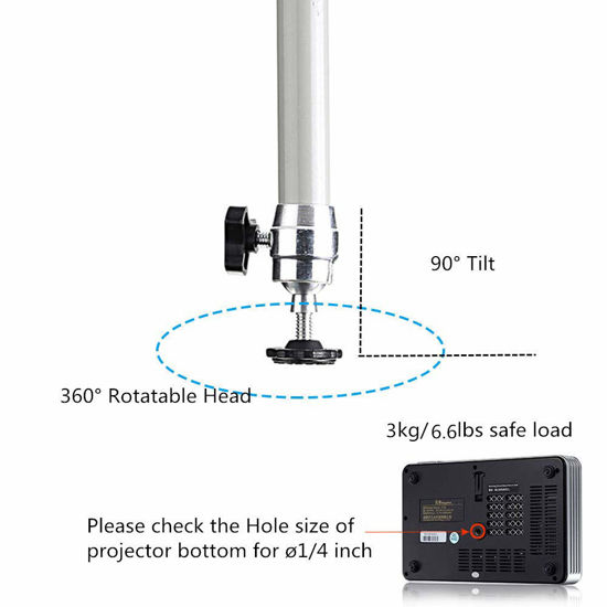 GetUSCart LANTWOO 8.3inch Length Mini Projector Wall Ceiling Mount