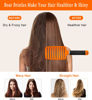Picture of KTKUDY Detangling Brush Boar Bristles Hair Brush Make Hair Shiny & Healthier Curved and Vented Detangler Brush for Women Men Kids Wet and Dry Hair (Orange)
