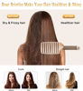 Picture of KTKUDY Detangling Brush Getting Knots Out without Pain - Boar Bristles Hair Brush Make Hair Shiny & Healthier Vented Detangler Brush for Women Men Kids Wet and Dry Hair (Gold)