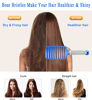 Picture of KTKUDY Detangling Brush Boar Bristles Hair Brush Make Hair Shiny & Healthier Curved and Vented Detangler Brush for Women Men Kids Wet and Dry Hair (Blue)