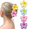 Picture of GQLV Flower Hair Claw Clips-4PCS Large Claw Clips for Thick Hair,Strong Hold Nonslip Hair Clips for Women,Hawaiian Flower Claw Clips,Cute Hair Clips,Banana Clip for Thin Hair,Hair Accessories for Women Girls Holiday Gifts (C-pink,purple,yellow,blue)