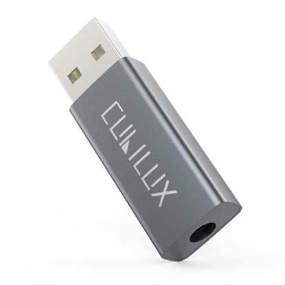 Picture of Cubilux USB to 3.5mm Audio Adapter with 96KHz/24bit DAC, USB A to 1/8” TRRS Stereo Combo Headphone Jack Dongle Compatible with Mac Pro/Mini, PS5 PS4, Windows Linux Laptop PC Computer Raspberry Pi