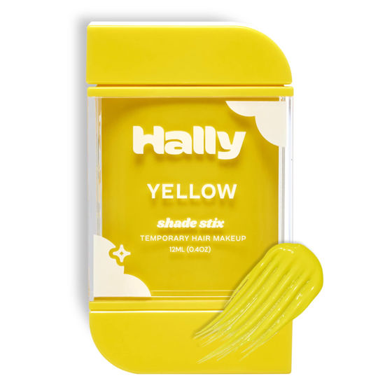 Picture of HALLY Shade Stix | Yellow | Temporary Hair Color for Kids & Adults | Ditch Messy Hair Spray Paint, Chalk, Wax & Gel | One-Day, Wash-Out Hair Dye | Washable & Safe | Yellow Hair Makeup for Boys & Girls