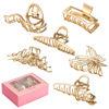 Picture of LUKACY 6 Pack Large Metal Hair Claw Clips - 4 Inch, Perfect Big gold Jaw hair clamps for Women and Thinner, Thick hair styling,Strong Hold, Fashion Hair Accessories (Style 2)