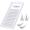 Picture of Lash Clusters Bottom Lashes DIY Lash Extensions 144pcs Individual Lashes Black Cluster Lashes Faux Mink Cluster Eyelash Extensions Manga Soft Lightweight Eyelash Extension Kit (Bottom-JX10)