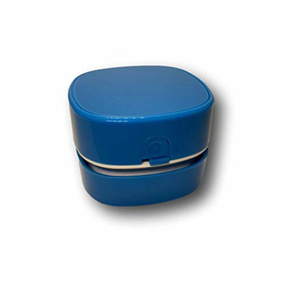 Picture of ZogeeZ Mini Desktop Vacuum Cleaner Wireless (2 AA Batteries not Included) Computer Keyboard Dust Cleaner (Blue)
