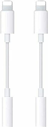 Picture of (2Pack) Headphone Adapter for iPhone 13, Aux Audio to 3.5 mm Jack Headphones Adapter for iPhone Xs/Xs Max/XR/ 8/8 Plus/X/ 7/7 Plus/11 Pro/12 / Earphone Dongle Spiltter Accessorie Support iOS System