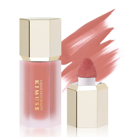 Picture of KIMUSE Soft Cream Blush Makeup, Liquid Blush for Cheeks, Weightless, Long-Wearing, Smudge Proof, Natural-Looking, Dewy Finish