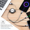Picture of SDBAUX 2Pack Multi USB Charger Cable Retractable 3 in 1 Multiple Charging Cord Adapter with Mini Type C Micro USB Port Connectors Compatible with Cell Phones Tablets Universal Use (3.3ft/Gray)