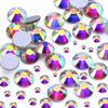 Picture of Dowarm 2650PCS Glue Fix Flat Back Crystal Rhinestones, 6 Sizes 1.5mm 2mm 2.8mm 4mm 4.8mm 6.5mm, Non Hotfix Flatback Crystals Loose Gemstones for Crafts Nail Face Art Clothes Jewels (Crystal AB)