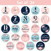 Picture of Baby Monthly Stickers | Floral Baby Milestone Stickers | Newborn Girl Stickers | Month Stickers for Baby Girl | Baby Girl Stickers | Newborn Monthly Milestone Stickers (Set of 24)