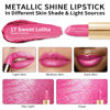 Picture of Oulac Metallic Hot Pink Lipstick for Women, High Impact Lipcolor, Lightweight Soft and Hydrating, Vegan & Cruelty-Free, Full-Coverage Lip Makeup 4.3 g/0.15 oz, Sweet Lolita(17)