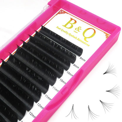 Picture of B&Qaugen Easy Fan Lashes C-0.03-8-15 mix Volume Lash Extensions 9 to 25 mm B&Qaugen Easy Fan Volume Lashes Blooming Lashes Automatic Flowering Eyelash Extensions(C-0.03-8-15)