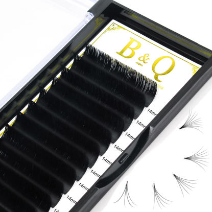 Picture of B&Qaugen Easy Fan Lashes C-0.05-14 mm Volume Lash Extensions 9 to 25 mm B&Qaugen Easy Fan Volume Lashes Blooming Lashes Automatic Flowering Eyelash Extensions(C-0.05-14)