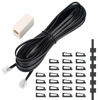 Picture of Uvital Phone Extension Cord 33 Ft, Telephone Cable with Standard RJ11 Plug and 1 in-Line Couplers and 20 Cable Clip Holders, Black