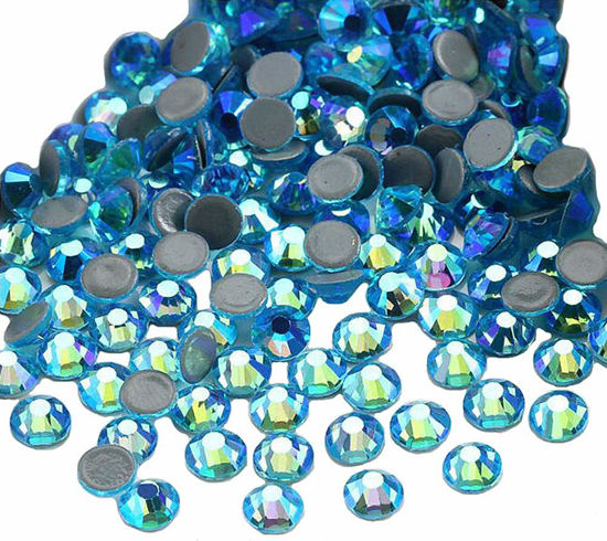 GetUSCart- Jollin Hot Fix Crystal Flatback Rhinestones Glass Diamantes Gems  4.0mm(16ss 1440pcs, Aquamarine AB)