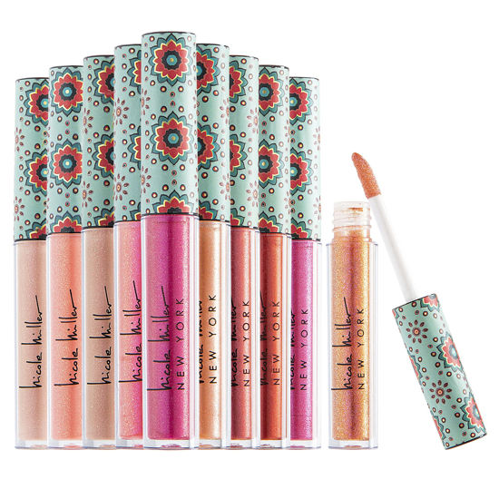 Picture of Nicole Miller 10 Pc Lip Gloss Collection, Shimmery Lip Glosses for Women and Girls, Long Lasting Color Lip Gloss Set with Rich Varied Colors (Green)