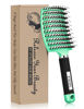 Picture of KTKUDY Detangling Brush Boar Bristles Hair Make Shiny & Healthier Curved and Vented Detangler for Women Men Kids Wet Dry (Light green)