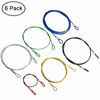 Picture of YuCool 6 Pack Safety Stainless Steel Tethers, Colorful Coated Lanyards Compatible with All GoPro Hero Series and Other Camera Devices- Red, Green, Silver, Black,Yellow,Blue